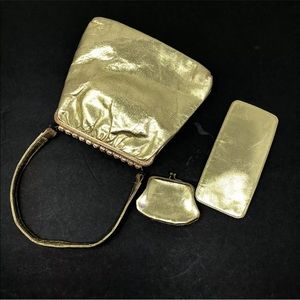 Vintage Set Rhinestone Gold Bag